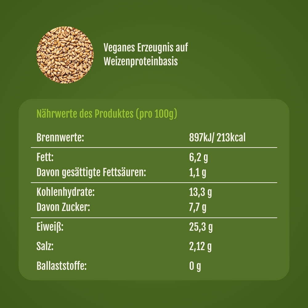 Nährwert Tabelle des veganen Pulled BBQ.