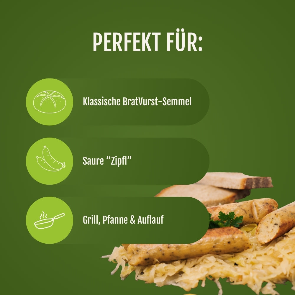 Verwendungsempfehlungen für die vegane Bratwurst von JackFood.