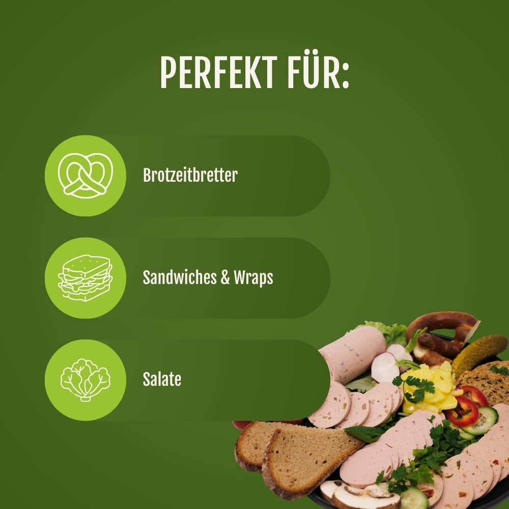 Verwendungsempfehlungen für die vegane Paprika Lyoner von JackFood.